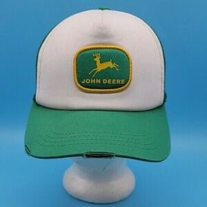 Vintage John Deere Patch Trucker Hat Mesh Snapback - One Size Fits All